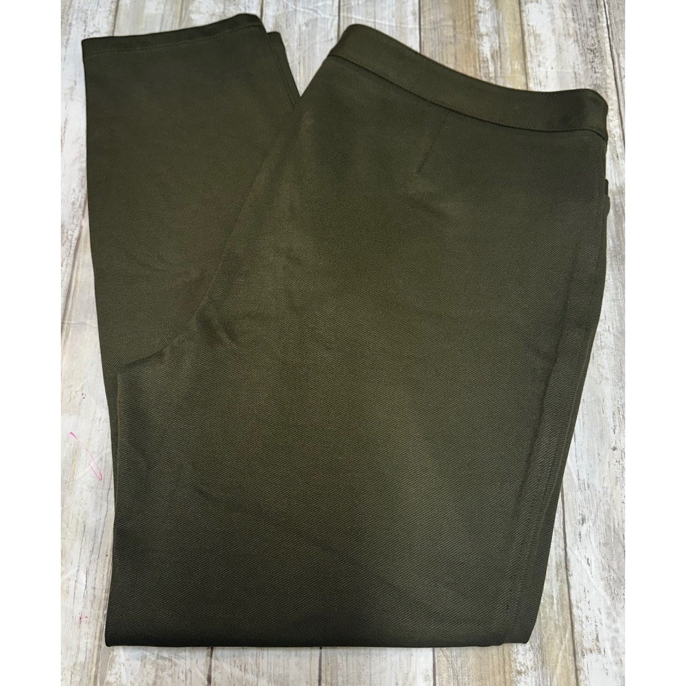 Talbots Skinny Ankle Pants 14P Olive‎ Green Stretch Twill Petite new with Tags